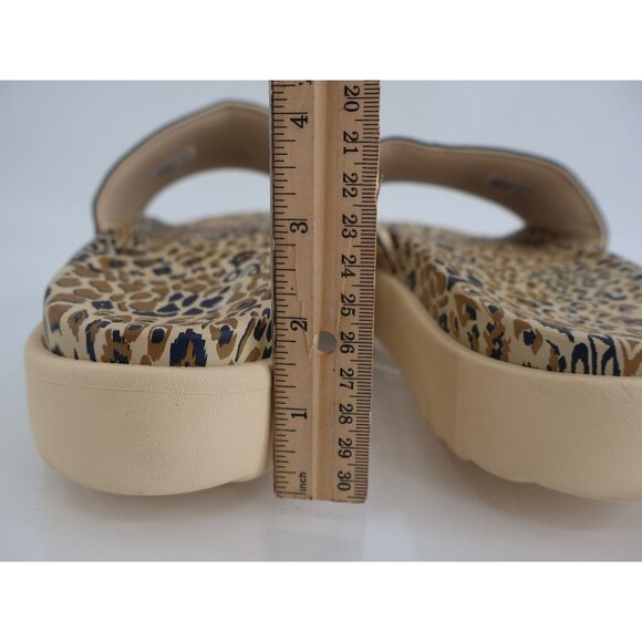 Adidas Adilette Platform Sandal Slide Crystal Sand Animal Print Men Size 11 Tan - Picture 7 of 13